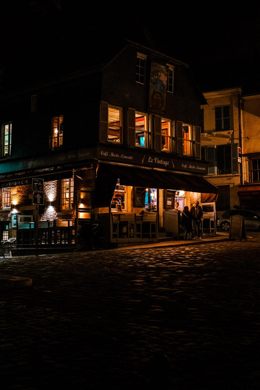 Restaurant in Honfleur by Night